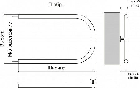 Эконом П-обр AISI 32х2 500х500 Полотенцесушитель  TERMINUS Новосибирск - фото 3