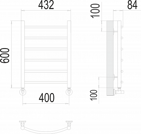 Классик П6 400х600 Полотенцесушитель  TERMINUS Новосибирск - фото 3