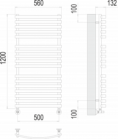 Капри П17 500х1200 Полотенцесушитель  TERMINUS Новосибирск - фото 3