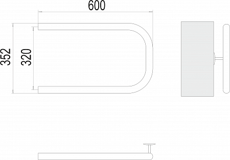 П-обр AISI 32х2 320х600 Полотенцесушитель  TERMINUS Новосибирск - фото 3