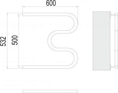 М-обр AISI 32х2 500х600 Полотенцесушитель  TERMINUS Новосибирск - фото 3