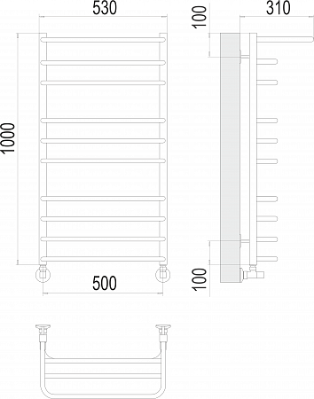 Арктур П10 500х1000 Полотенцесушитель  TERMINUS Новосибирск - фото 3