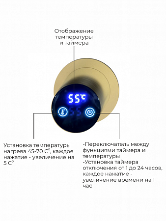 Аккорд П5 500х800 электро Полотенцесушитель TERMINUS Брашированное золото Новосибирск - фото 4