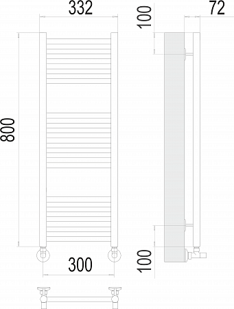 Аврора П16 300х800 Полотенцесушитель  TERMINUS Новосибирск - фото 3