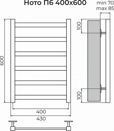 Ното П6 400х600 Полотенцесушитель TERMINUS Новосибирск - фото 3