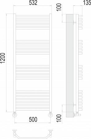 Виктория П22 500х1200 Полотенцесушитель  TERMINUS Новосибирск - фото 3