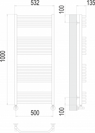 Виктория П20 500х1000 Полотенцесушитель  TERMINUS Новосибирск - фото 3