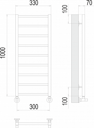 Контур П9 300х1000 Полотенцесушитель  TERMINUS Новосибирск - фото 3