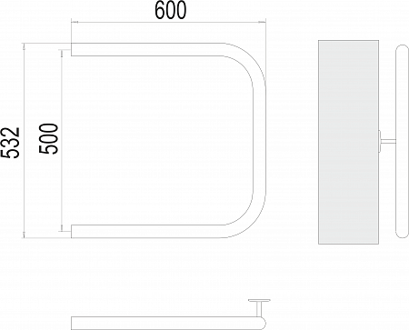 П-обр AISI 32х2 500х600 Полотенцесушитель  TERMINUS Новосибирск - фото 3