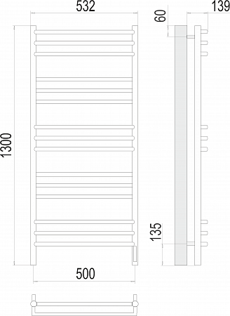 Прато П15 500х1300 электро (sensor quick touch) Полотенцесушитель  TERMINUS Новосибирск - фото 3