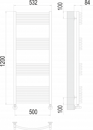 Классик П22 500х1200 Полотенцесушитель  TERMINUS Новосибирск - фото 3