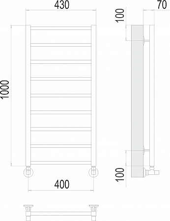 Контур П9 400х1000 Полотенцесушитель  TERMINUS Новосибирск - фото 3